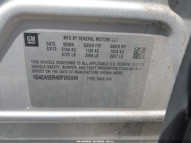 Aukcja sprzedaży 2013 Buick Lacrosse, vin: 1G4GA5ER4DF266040, numer aukcji: 45386840