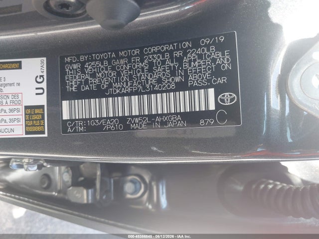 JTDKARFP7L3140208 Toyota Prius Prime Xle