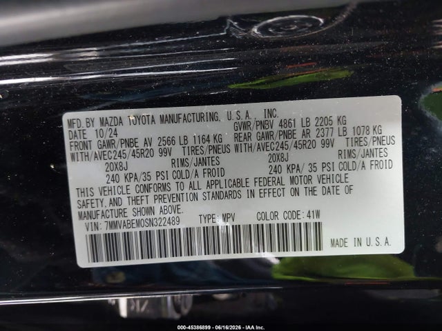 Продаж на аукціоні авто 2025 Mazda Cx-50 2.5 S Premium Plus Package, vin: 7MMVABEM0SN322489, номер лоту: 45386899
