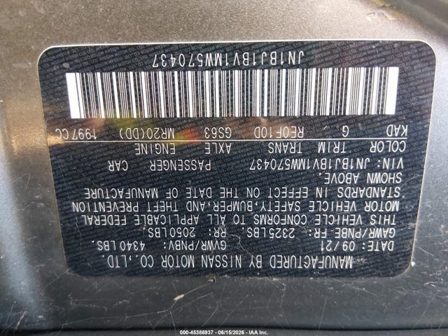 JN1BJ1BV1MW570437 Nissan Rogue Sport Sv Fwd Xtronic Cvt