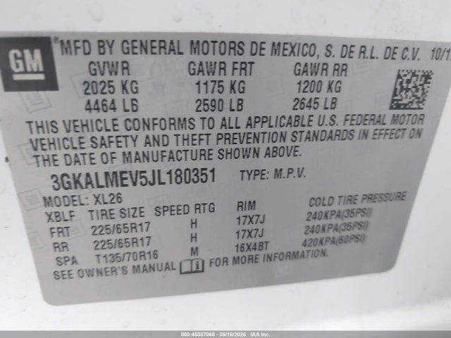 GMC Terrain Sle 2018 3GKALMEV5JL180351 Image 9
