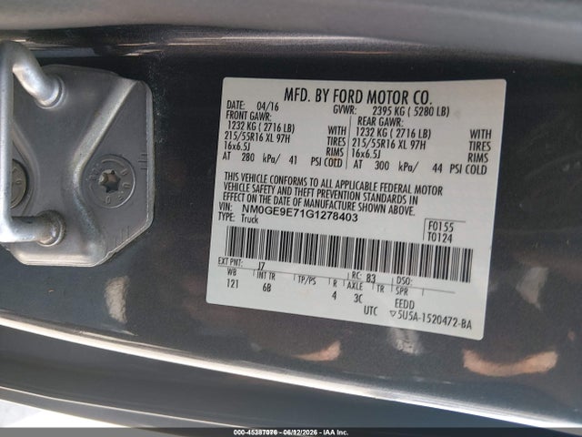 Ford Transit Connect Xl 2016 NM0GE9E71G1278403 Image 9