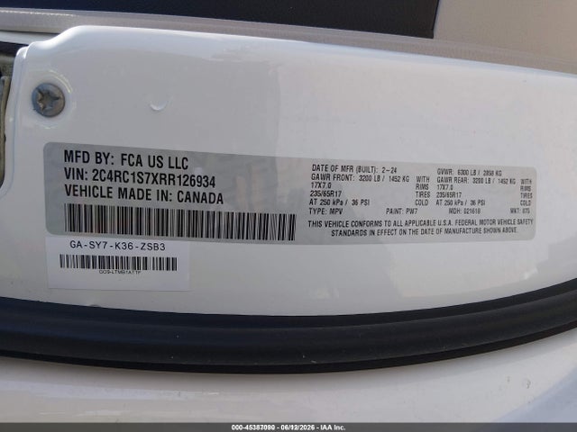 2C4RC1S7XRR126934 Chrysler Pacifica Hybrid Select