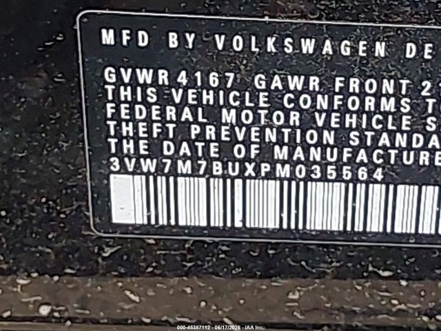 Продажа на аукционе авто 2023 Volkswagen Jetta 1.5t Se, vin: 3VW7M7BUXPM035564, номер лота: 45387112