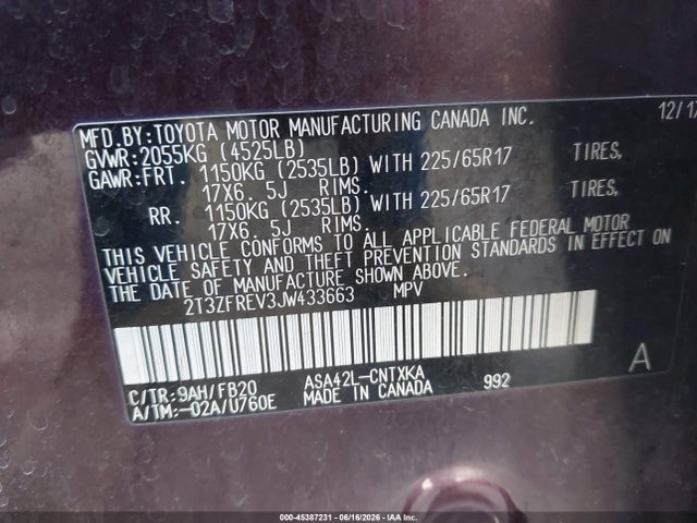 Toyota RAV4 LE 2018 2T3ZFREV3JW433663 Image 9