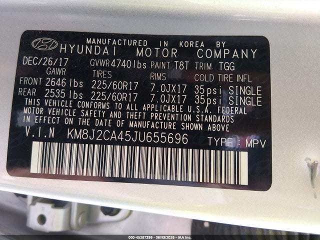 Hyundai TUCSON SE 2018 KM8J2CA45JU655696 Image 9