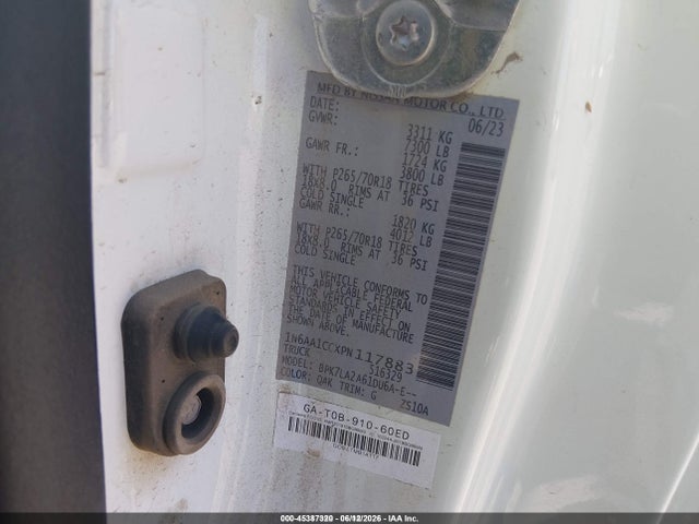 1N6AA1CCXPN117883 Nissan Titan King Cab S 4x4