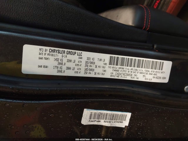 45387444 :رقم المزاد ، 1C4SDHCT0EC560530 vin ، 2014 Dodge Durango R/t مزاد بيع