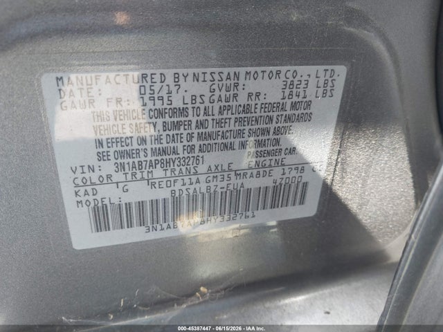 Nissan SENTRA S 2017 3N1AB7AP8HY332761 Image 9