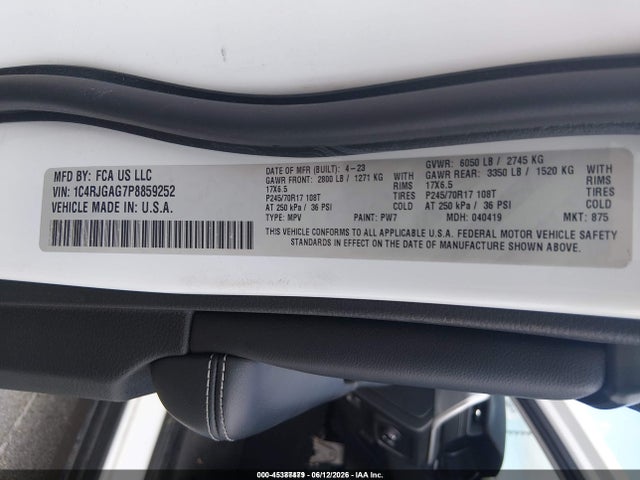 1C4RJGAG7P8859252 Jeep Grand Cherokee Laredo 4x2