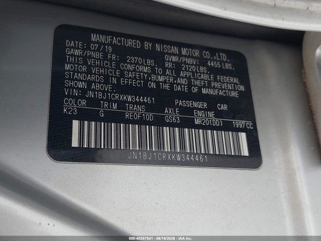 JN1BJ1CRXKW344461 Nissan Rogue Sport S