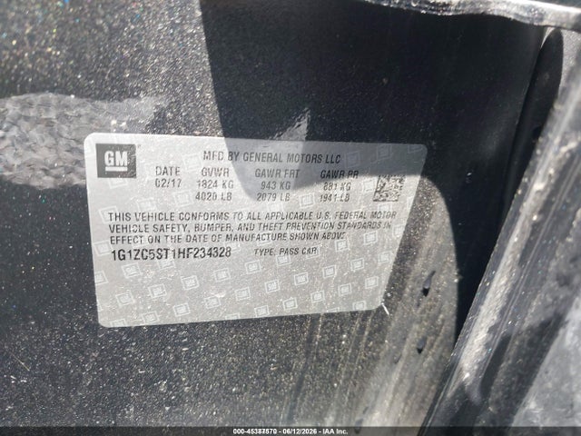 Chevrolet Malibu 1fl 2017 1G1ZC5ST1HF234328 Image 9