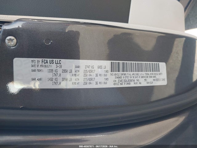 Продаж на аукціоні авто 2018 Chrysler Pacifica Touring L, vin: 2C4RC1BGXJR290740, номер лоту: 45387571
