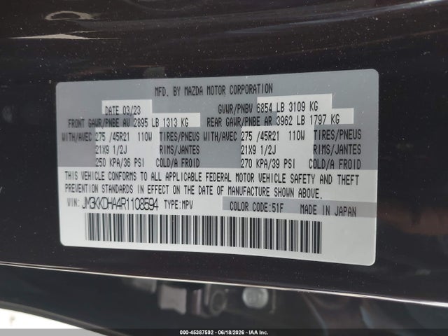 Mazda Cx-90 Phev Premium 2024 JM3KKDHA4R1108594 Image 9