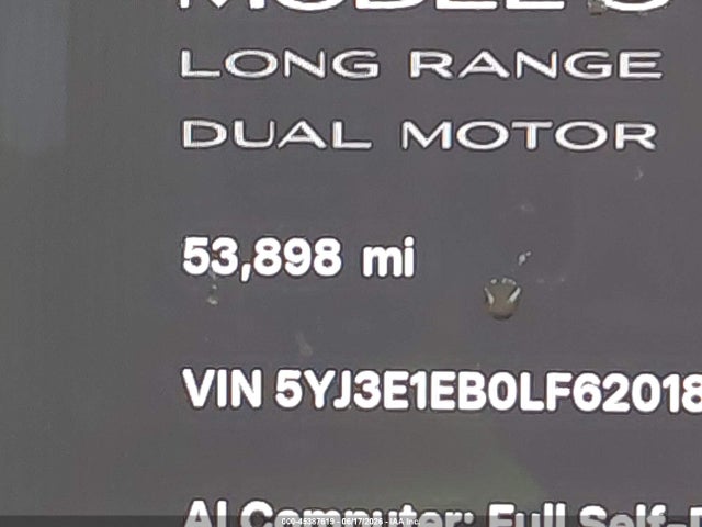 Продажа на аукционе авто 2020 Tesla Model 3 Long Range Dual Motor All-wheel Drive, vin: 5YJ3E1EB0LF620187, номер лота: 45387619