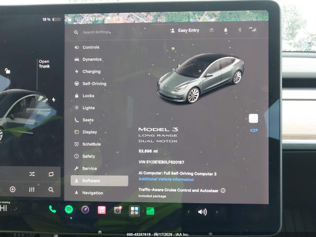 Продажа на аукционе авто 2020 Tesla Model 3 Long Range Dual Motor All-wheel Drive, vin: 5YJ3E1EB0LF620187, номер лота: 45387619
