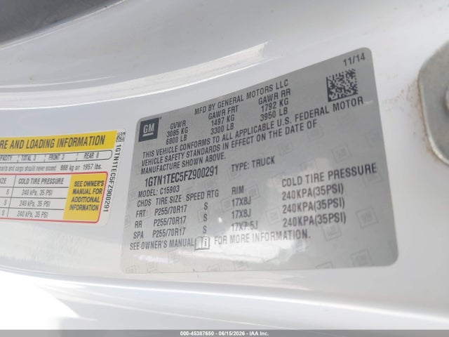 GMC SIERRA 1500 2015 1GTN1TEC5FZ900291 Image 9