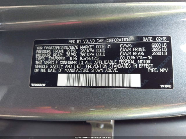 YV4A22PK2G1070876 Volvo Xc90 T6 Momentum