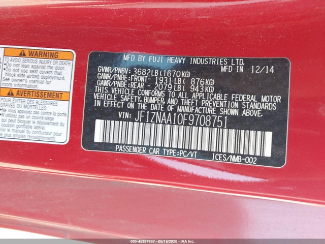 Scion FR-S 2015 JF1ZNAA10F9708751 Image 9