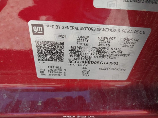 3GCUKFED0SG143961 Chevrolet Silverado 1500 4wd Short Bed Lt Trail Boss
