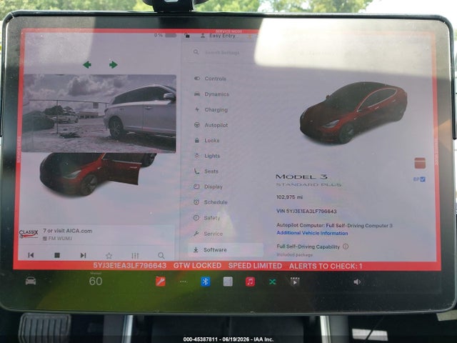 2020 Tesla Model 3 Standard Range Plus Rear-wheel Drive/standard Range Rear-wheel Drive მანქანა იყიდება აუქციონზე, vin: 5YJ3E1EA3LF796643, აუქციონის ნომერი: 45387811