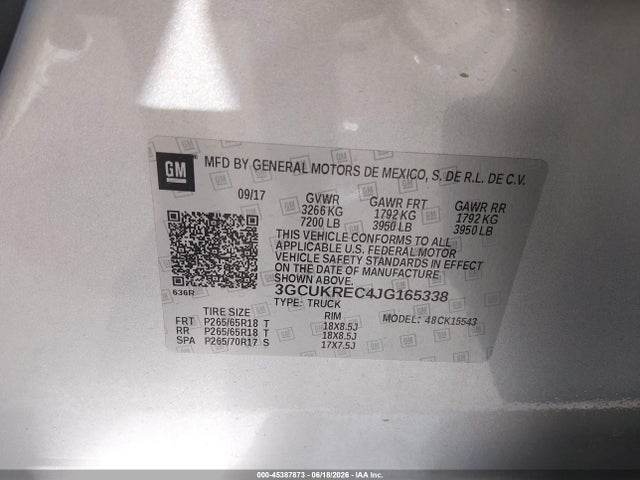 Chevrolet Silverado 1500 Lt 2018 3GCUKREC4JG165338 Image 9