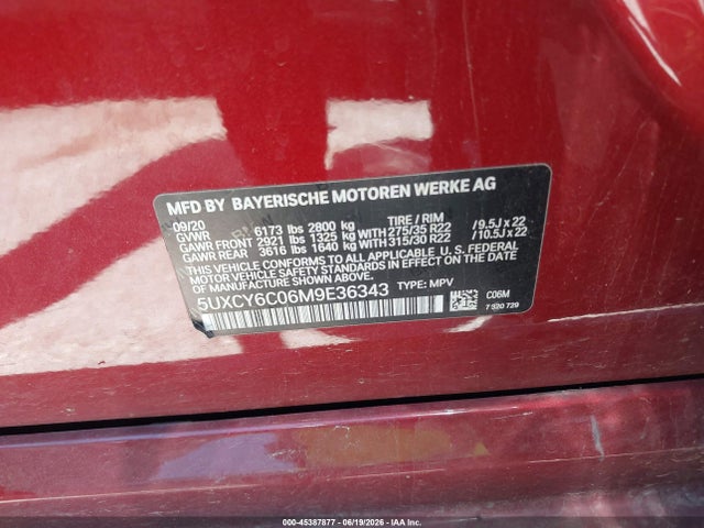 5UXCY6C06M9E36343 BMW X6 Xdrive40i