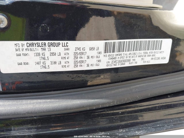 45387883 :رقم المزاد ، 2C4RC1BG0DR683988 vin ، 2013 Chrysler Town & Country Touring مزاد بيع