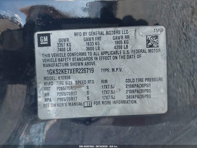 1GKS2KE7XER226719 GMC Yukon Xl 1500 Slt