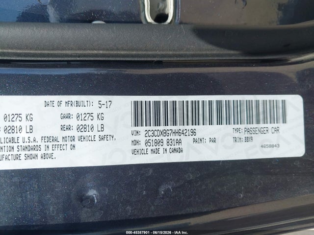 Dodge Charger Se Rwd 2017 2C3CDXBG7HH642196 Image 9