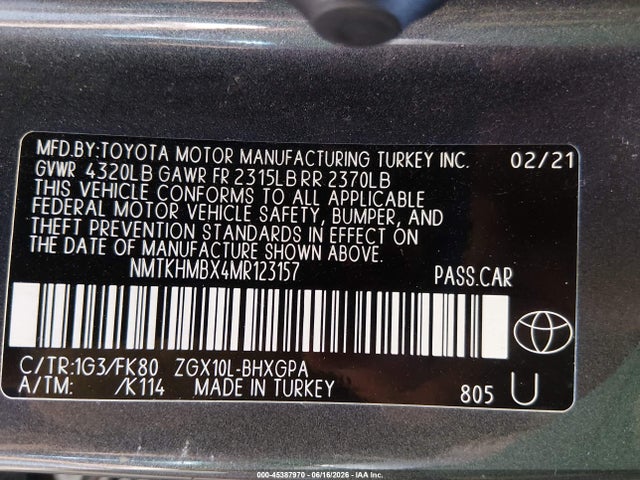 Toyota C-HR XLE 2021 NMTKHMBX4MR123157 Image 9