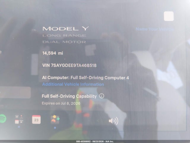 45388002 :رقم المزاد ، 7SAYGDEE9TA468518 vin ، 2026 Tesla Model Y All-wheel Drive/long Range Launch Series/premium All-wheel Drive مزاد بيع