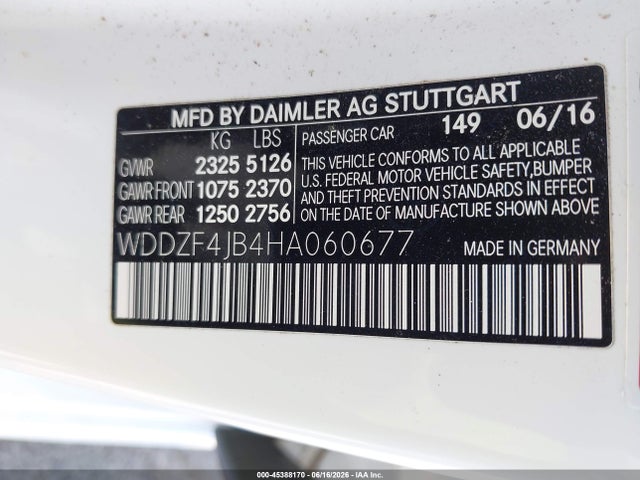 WDDZF4JB4HA060677 Mercedes-Benz E 300