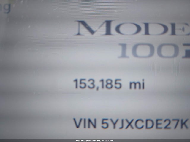 45388175 :رقم المزاد ، 5YJXCDE27KF157195 vin ، 2019 Tesla Model X 100d/75d/long Range/standard Range مزاد بيع