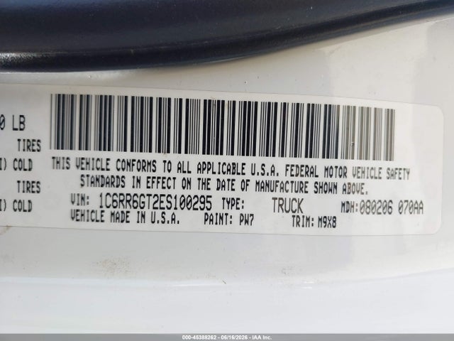 RAM 1500 Big Horn 2014 1C6RR6GT2ES100295 Image 9