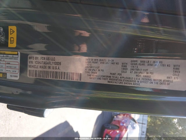 1C6HJTAG4RL112039 Jeep Gladiator Sport S