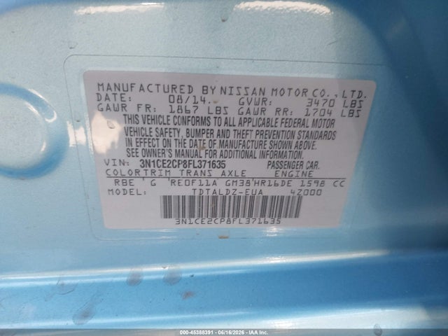 Nissan Versa Note Sv 2015 3N1CE2CP8FL371635 Image 9