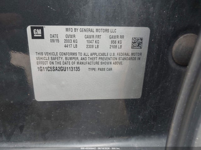 1G11C5SA2GU113135 Chevrolet Malibu Limited Lt