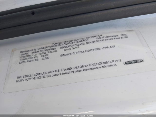 Freightliner New Cascadia 126 2019 3AKJHLDR7KSKF8128 Image 8