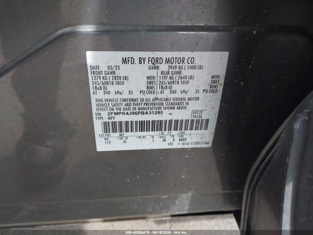 Ford EDGE SEL 2023 2FMPK4J96PBA31285 Image 9