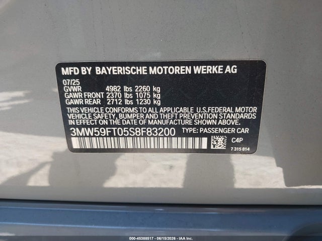BMW M340I 2025 3MW59FT05S8F83200 Image 9