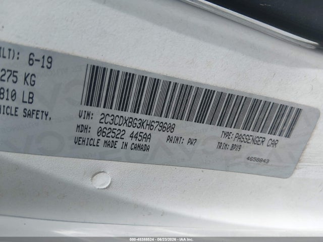 Dodge Charger Sxt Rwd 2019 2C3CDXBG3KH679608 Image 9