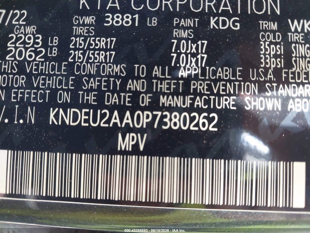 Продаж на аукціоні авто 2023 Kia Seltos S, vin: KNDEU2AA0P7380262, номер лоту: 45388593