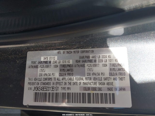 Aukcja sprzedaży 2013 Mazda Cx-5 Sport, vin: JM3KE4BE5D0135191, numer aukcji: 45388612