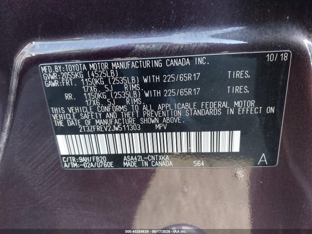 Toyota RAV4 LE 2018 2T3ZFREV2JW511303 Image 9