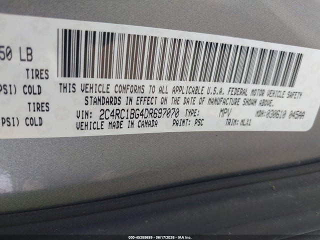 Продаж на аукціоні авто 2013 Chrysler Town & Country Touring, vin: 2C4RC1BG4DR697070, номер лоту: 45388699