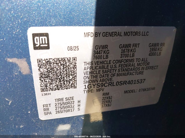 Cadillac Escalade Premium Luxury 2025 1GYS9CRL0SR401537 Image 9