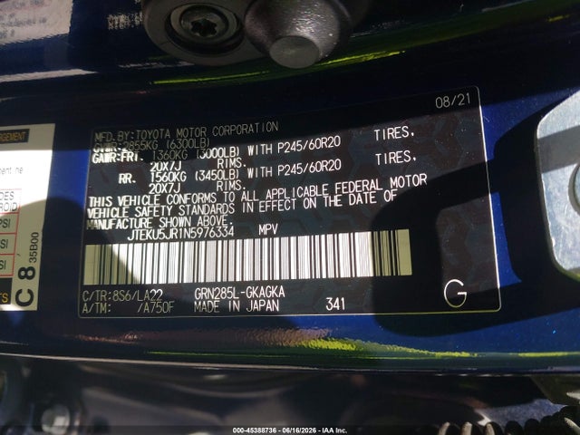 Toyota 4runner Limited 2022 JTEKU5JR1N5976334 Image 9