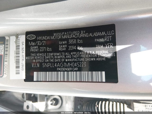 Hyundai ELANTRA SE 2021 5NPLL4AG1MH045223 Image 9
