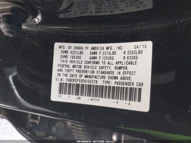 1HGCR2F55FA155276 Honda Accord Sport